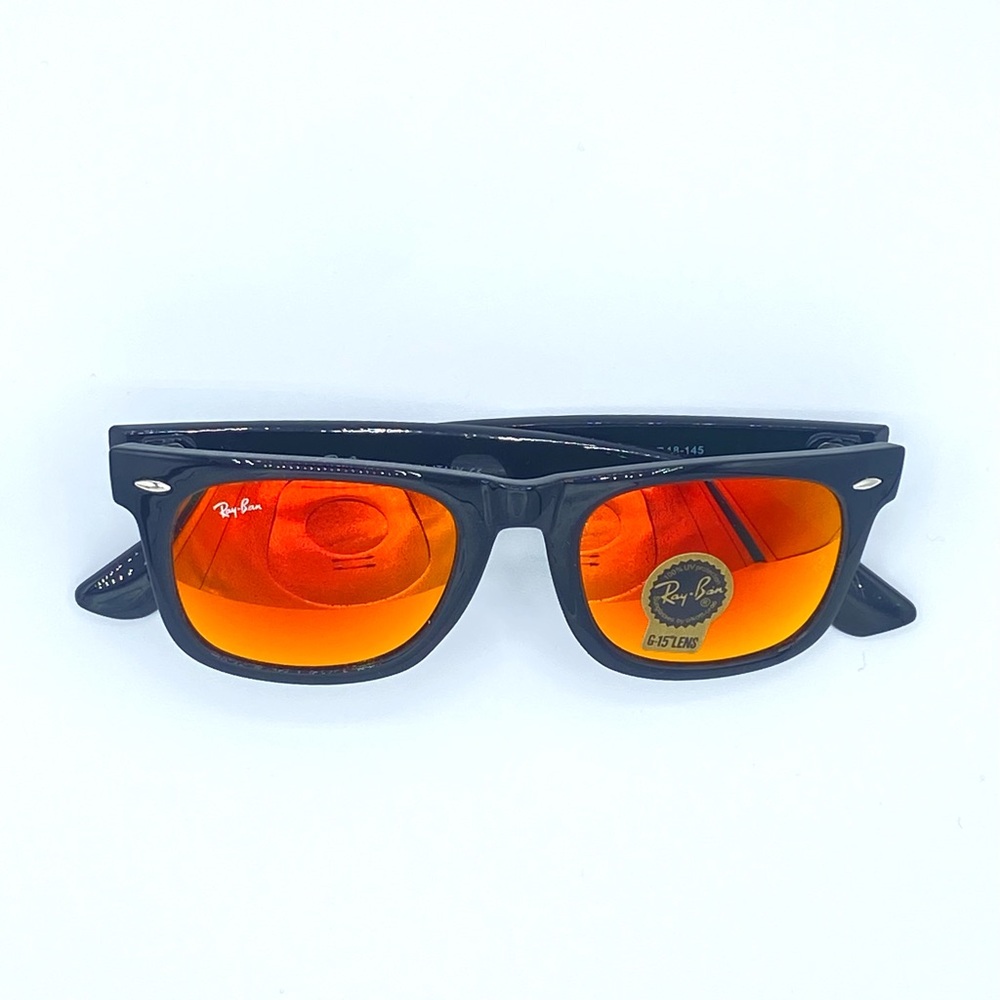 NEW Kids Ray Ban Wayfarers Designer Sunglasses RB2140 G-15 Mirrored Lens Italy